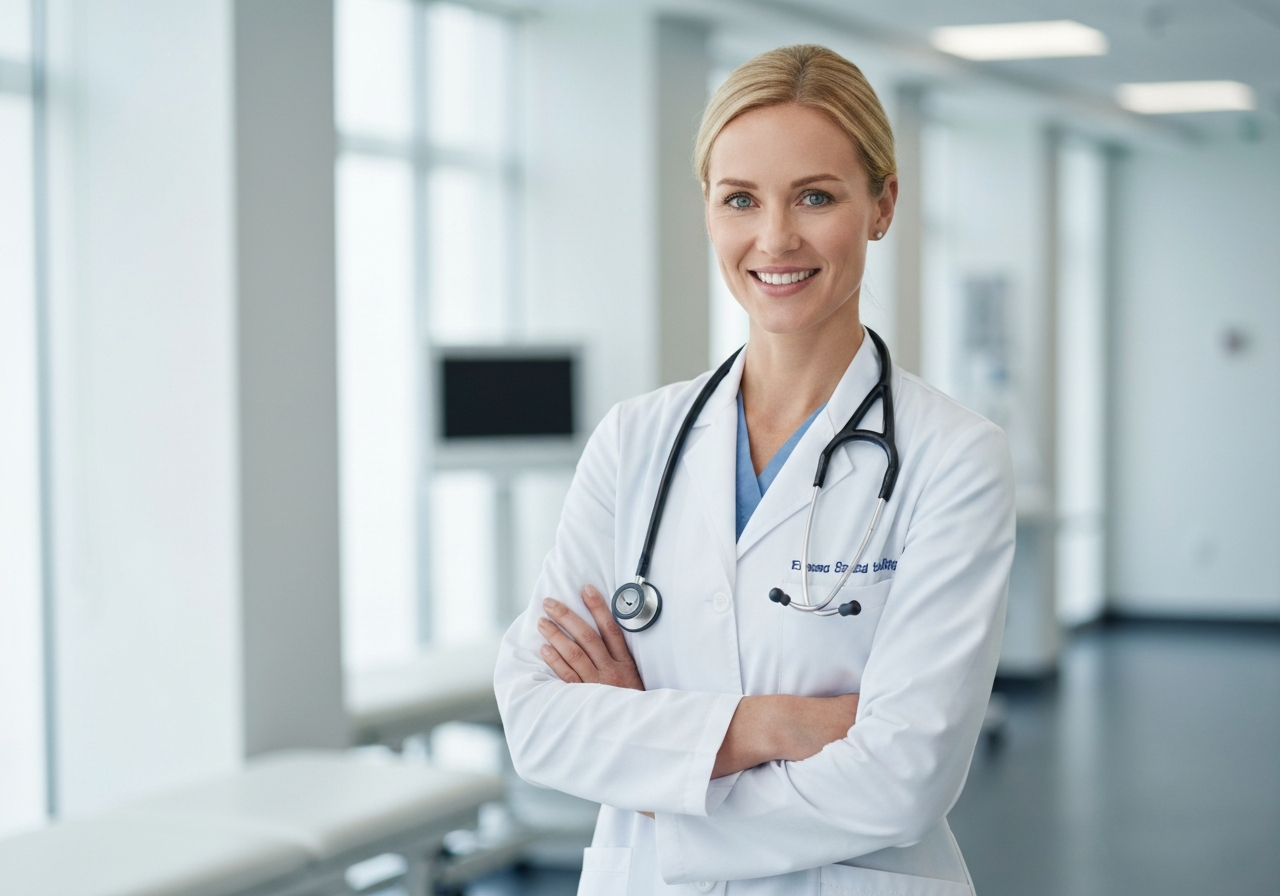 Professional female doctor representing Nova Scientific Bureau's commitment to quality healthcare solutions